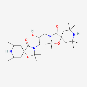 molecular formula C29H52N4O5 B12700323 3,3'-(2-Hydroxypropane-1,3-diyl)bis(2,2,7,7,9,9-hexamethyl-1-oxa-3,8-diazaspiro(4.5)decan-4-one) CAS No. 85391-30-6
