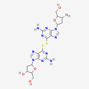 molecular formula C20H24N10O6S2 B12700346 9H-Purin-2-amine, 6, (6'-dithiobis(9-(2-deoxy-alpha-D-erythro-pentofuranosyl)-) CAS No. 23521-00-8
