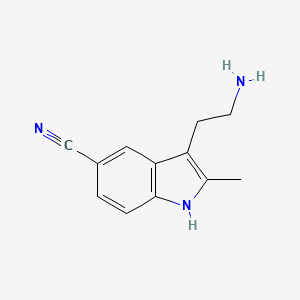 molecular formula C12H13N3 B1270040 3-(2-aminoethyl)-2-methyl-1H-indole-5-carbonitrile CAS No. 74885-64-6