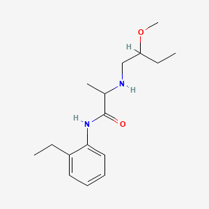 molecular formula C16H26N2O2 B12700428 2'-Ethyl-2-(2-methoxybutylamino)-propionanilide CAS No. 102504-44-9