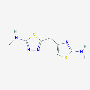 5-[(2-amino-1,3-thiazol-4-yl)methyl]-N-methyl-1,3,4-thiadiazol-2-amine