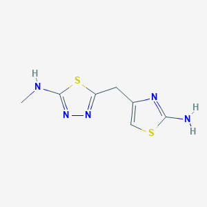 molecular formula C7H9N5S2 B1270046 5-[(2-amino-1,3-thiazol-4-yl)methyl]-N-methyl-1,3,4-thiadiazol-2-amine CAS No. 690642-84-3
