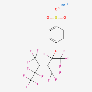 molecular formula C14H4F15NaO4S B12700593 Sodium 4-((1,4,4,5,5,5-hexafluoro-1,2,3-tris(trifluoromethyl)-2-pentenyl)oxy)benzenesulphonate CAS No. 94042-94-1