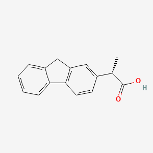 molecular formula C16H14O2 B12700658 Cicloprofen, (S)- CAS No. 54815-83-7