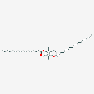 molecular formula C45H80O3 B12700672 3,4-Dihydro-2,5,7,8-tetramethyl-2-(4,8,12-trimethyltridecyl)-2H-1-benzopyran-6-yl hexadecanoate CAS No. 34562-29-3