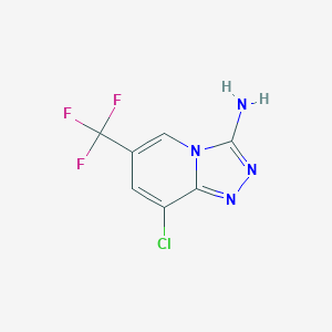 molecular formula C7H4ClF3N4 B1270080 8-Chloro-6-(trifluoromethyl)-[1,2,4]triazolo[4,3-a]pyridin-3-amine CAS No. 338773-34-5
