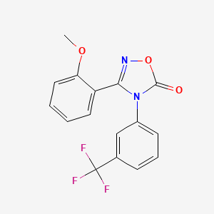 molecular formula C16H11F3N2O3 B12700804 1,2,4-Oxadiazol-5(4H)-one, 3-(2-methoxyphenyl)-4-(3-(trifluoromethyl)phenyl)- CAS No. 288246-59-3