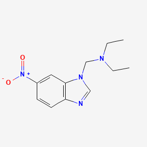 molecular formula C12H16N4O2 B12700984 1H-Benzimidazole-1-methanamine, N,N-diethyl-6-nitro- CAS No. 103248-16-4