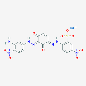 molecular formula C18H12N7NaO9S B12701020 Sodium 2-((3-((3-amino-4-nitrophenyl)azo)-2,4-dihydroxyphenyl)azo)-5-nitrobenzenesulphonate CAS No. 84099-99-0