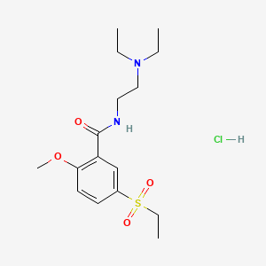 molecular formula C16H27ClN2O4S B12701061 N-(2-(Diethylamino)ethyl)-5-(ethylsulphonyl)-2-methoxybenzamide monohydrochloride CAS No. 83846-74-6