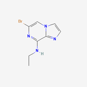 molecular formula C8H9BrN4 B12701073 Imidazo(1,2-a)pyrazin-8-amine, 6-bromo-N-ethyl- CAS No. 117718-86-2