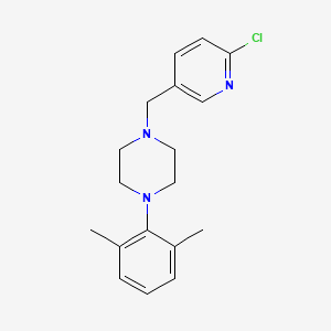 molecular formula C18H22ClN3 B1270110 1-[(6-氯-3-吡啶基)甲基]-4-(2,6-二甲基苯基)哌嗪 CAS No. 861211-43-0