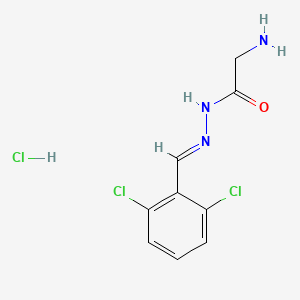 molecular formula C9H10Cl3N3O B12701224 Glycine, (2,6-dichlorobenzylidene)hydrazide, hydrochloride CAS No. 128153-70-8