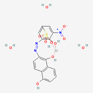molecular formula C16H17CrN3O11S B12701255 Triaqua(3-((1,5-dihydroxy-2-naphthyl)azo)-4-hydroxy-5-nitrobenzene-1-sulphonato(3-))chromium CAS No. 83863-39-2