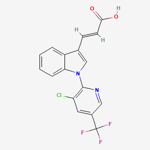 B1270126 3-{1-[3-chloro-5-(trifluoromethyl)-2-pyridinyl]-1H-indol-3-yl}acrylic acid CAS No. 1164457-90-2