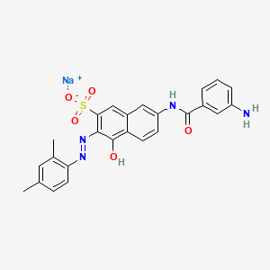 molecular formula C25H21N4NaO5S B12701279 Sodium 7-((3-aminobenzoyl)amino)-3-((2,4-dimethylphenyl)azo)-4-hydroxynaphthalene-2-sulphonate CAS No. 6369-36-4