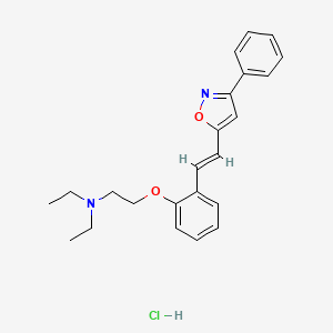 molecular formula C23H27ClN2O2 B12701303 Ethanamine, N,N-diethyl-2-(2-(2-(3-phenyl-5-isoxazolyl)ethenyl)phenoxy)-, monohydrochloride, (E)- CAS No. 139623-97-5