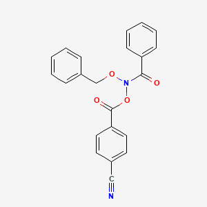 molecular formula C22H16N2O4 B12701385 Benzamide, N-((4-cyanobenzoyl)oxy)-N-(phenylmethoxy)- CAS No. 220168-52-5