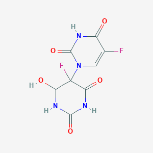 molecular formula C8H6F2N4O5 B127015 1-(5'-Fluoro-6'-hydroxy-5',6'-dihydrouracil-5'-yl)-5-fluorouracil CAS No. 142237-28-3