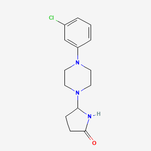 molecular formula C14H18ClN3O B12701553 5-(4-(3-Chlorophenyl)piperazin-1-yl)pyrrolidin-2-one CAS No. 91703-10-5