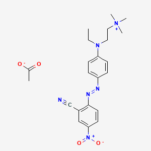 molecular formula C22H28N6O4 B12701799 (2-((4-((2-Cyano-4-nitrophenyl)azo)phenyl)ethylamino)ethyl)trimethylammonium acetate CAS No. 85187-90-2