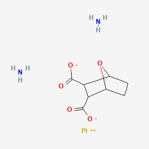 molecular formula C8H14N2O5Pt B12701834 Platinum, diammine(7-oxabicyclo(2.2.1)heptane-2,3-dicarboxylato(2-)-kappaO2,kappaO3)-, (SP-4-2-(exo,exo))- CAS No. 187605-43-2
