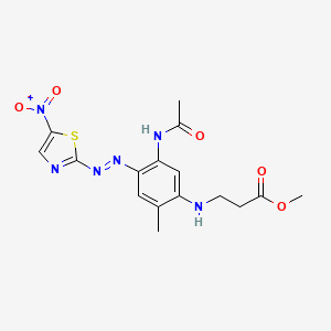 molecular formula C16H18N6O5S B12701842 Methyl N-(5-(acetylamino)-2-methyl-4-((5-nitro-2-thiazolyl)azo)phenyl)-beta-alaninate CAS No. 82463-26-1