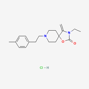 molecular formula C19H27ClN2O2 B12701907 1-Oxa-3,8-diazaspiro(4.5)decan-2-one, 3-ethyl-4-methylene-8-(2-(4-methylphenyl)ethyl)-, monohydrochloride CAS No. 134069-64-0