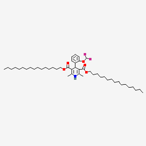 molecular formula C48H79F2NO5 B12701948 3,5-Pyridinedicarboxylic acid, 1,4-dihydro-4-(2-(difluoromethoxy)phenyl)-2,6-dimethyl-, dihexadecyl ester CAS No. 117632-01-6
