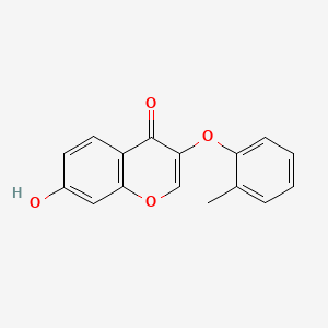 molecular formula C16H12O4 B12701975 4H-1-Benzopyran-4-one, 7-hydroxy-3-(2-methylphenoxy)- CAS No. 137987-98-5