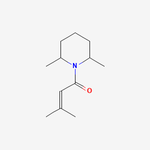 molecular formula C12H21NO B12702006 2,6-Dimethyl-1-(3-methyl-1-oxo-2-butenyl)piperidine CAS No. 56646-70-9