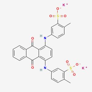 molecular formula C28H20K2N2O8S2 B12702085 Dipotassium ((9,10-dihydro-9,10-dioxo-1,4-anthrylene)diimino)bis(toluenesulphonate) CAS No. 83968-44-9