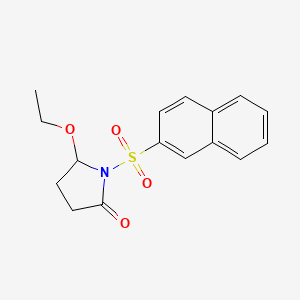 molecular formula C16H17NO4S B12702183 5-Ethoxy-1-(2-naphthalenylsulfonyl)-2-pyrrolidinone CAS No. 111711-63-8