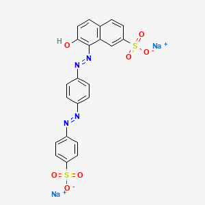 molecular formula C22H14N4Na2O7S2 B12702205 Disodium 7-hydroxy-8-((4-((4-sulphonatophenyl)azo)phenyl)azo)naphthalene-2-sulphonate CAS No. 6226-74-0