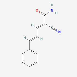 molecular formula C12H10N2O B1270221 (2E,4E)-2-cyano-5-phenylpenta-2,4-dienamide CAS No. 24139-58-0