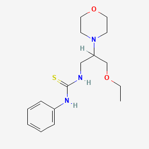 molecular formula C16H25N3O2S B12702221 N-(3-Ethoxy-2-(4-morpholinyl)propyl)-N'-phenylthiourea CAS No. 86398-62-1