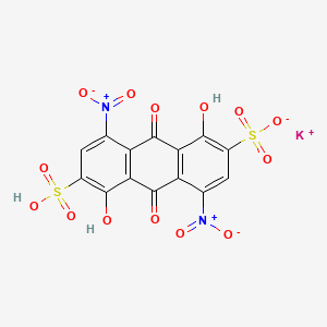 molecular formula C14H5KN2O14S2 B12702235 Potassium hydrogen 9,10-dihydro-1,5-dihydroxy-4,8-dinitro-9,10-dioxoanthracene-2,6-disulphonate CAS No. 93919-24-5