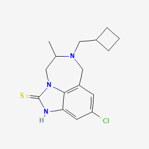 molecular formula C16H20ClN3S B12702250 Imidazo(4,5,1-jk)(1,4)benzodiazepine-2(1H)-thione, 9-chloro-6-(cyclobutylmethyl)-4,5,6,7-tetrahydro-5-methyl- CAS No. 257891-80-8