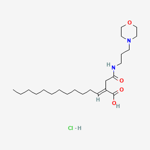 molecular formula C23H43ClN2O4 B12702295 2-(2-((3-Morpholinopropyl)amino)-2-oxoethyl)tetradecenoic acid monohydrochloride CAS No. 93904-81-5