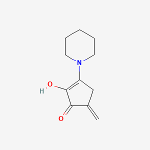 molecular formula C11H15NO2 B12702317 2-Cyclopenten-1-one, 2-hydroxy-5-methylene-3-(1-piperidinyl)- CAS No. 72765-50-5