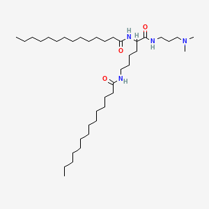 molecular formula C39H78N4O3 B12702384 N,N'-(1-(((3-(Dimethylamino)propyl)amino)carbonyl)pentane-1,5-diyl)bismyristamide CAS No. 73067-76-2