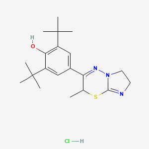 molecular formula C20H30ClN3OS B12702439 Phenol, 2,6-bis(1,1-dimethylethyl)-4-(6,7-dihydro-2-methyl-2H-imidazol(2,1-b)(1,3,4)thiadiazin-3-yl)-, hydrochloride CAS No. 117829-29-5