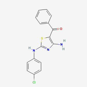 molecular formula C16H12ClN3OS B1270250 [4-Amino-2-(4-chloroanilino)-1,3-thiazol-5-yl](phenyl)methanone CAS No. 196877-94-8