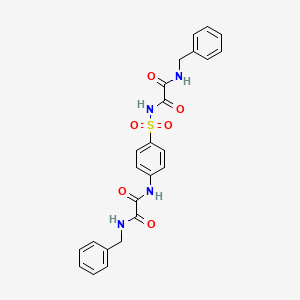 molecular formula C24H22N4O6S B12702527 Ethanediamide, N-((4-((oxo((phenylmethyl)amino)acetyl)amino)phenyl)sulfonyl)-N'-(phenylmethyl)- CAS No. 81717-27-3
