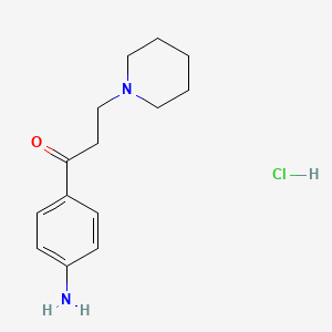 molecular formula C14H21ClN2O B12702574 Propiophenone, 4'-amino-3-piperidino-, monohydrochloride CAS No. 97379-90-3