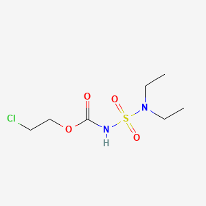 molecular formula C7H15ClN2O4S B12702582 Carbamic acid, ((diethylamino)sulfonyl)-, 2-chloroethyl ester CAS No. 87708-07-4