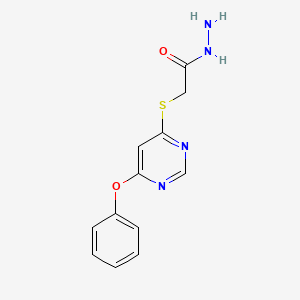 molecular formula C12H12N4O2S B12702767 Acetic acid, ((6-phenoxy-4-pyrimidinyl)thio)-, hydrazide CAS No. 137927-73-2