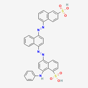 molecular formula C36H25N5O6S2 B12702789 8-(Phenylamino)-5-((4-((6-sulpho-1-naphthyl)azo)-1-naphthyl)azo)naphthalene-1-sulphonic acid CAS No. 93783-11-0