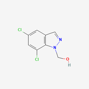 molecular formula C8H6Cl2N2O B12702805 1-Hydroxymethyl-5,7-dichloroindazole CAS No. 42757-92-6