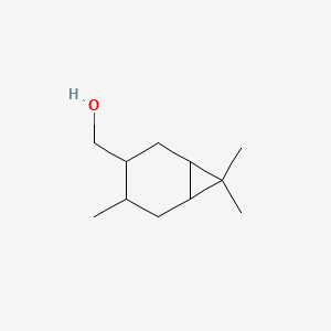 molecular formula C11H20O B12702811 4,7,7,-Trimethylbicyclo(4.1.0)heptane-3-methanol CAS No. 82004-06-6